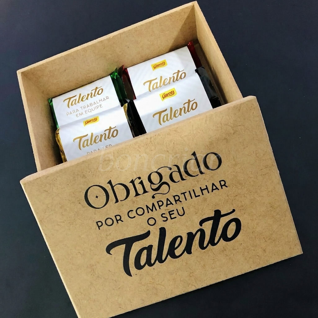 Caixa personalizada de chocolates para presente empresarial